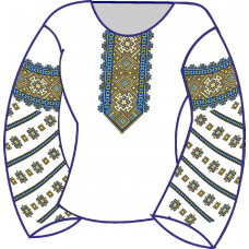 БЖ-030г Жіноча блуза (габардин). Rainbow beads. Заготовка для вишивки нитками або бісером