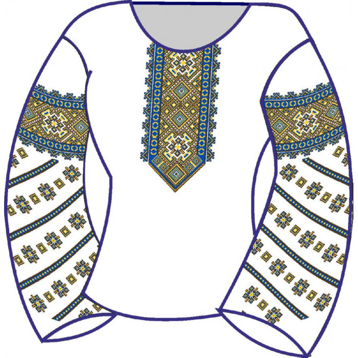 БЖ-030г Жіноча блуза (габардин). Rainbow beads. Заготовка для вишивки нитками або бісером