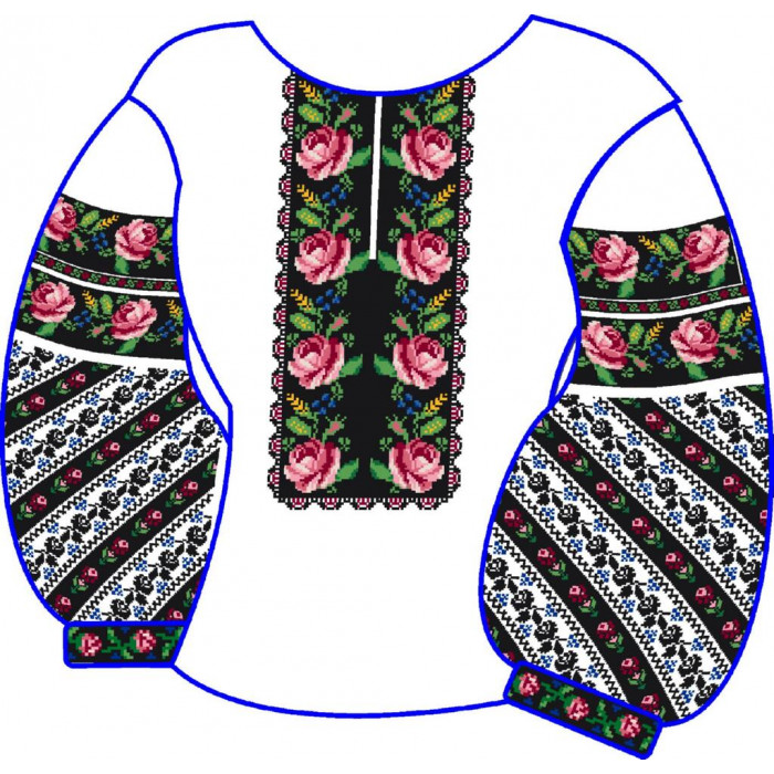 БЖ-033л Жіноча блуза льняна. Rainbow beads. Заготовка для вишивки нитками або бісером