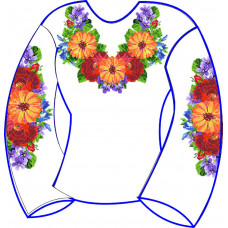 БЖ-036д Жіноча блуза (домоткане полотно). Rainbow beads. Заготовка для вишивки нитками або бісером