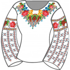 БЖ-037г Жіноча блуза (габардин). Rainbow beads. Заготовка для вишивки нитками або бісером