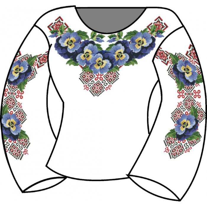 БЖ-038д Жіноча блуза (домоткане полотно). Rainbow beads. Заготовка для вишивки нитками або бісером