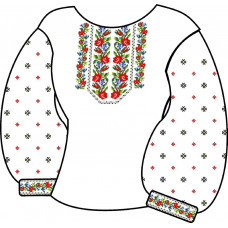 БЖ-039д Жіноча блуза (домоткане полотно). Rainbow beads. Заготовка для вишивки нитками або бісером