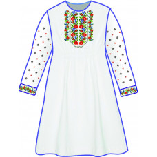 БЖ-039ДС2а Плаття для дівчинки, 6-12 років (атлас-коттон). Rainbow Beads. Заготовка для вишивки нитками або бісером(Знятий з виробництва)