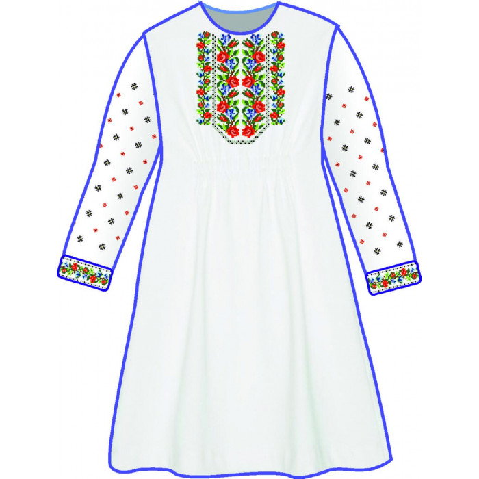 БЖ-039ДС2г Плаття для дівчинки, 6-12 років (габардин). Rainbow Beads. Заготовка для вишивки нитками або бісером