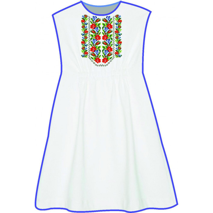 БЖ-039ДСг Плаття для дівчинки, 6-12 років (габардин). Rainbow Beads. Заготовка для вишивки нитками або бісером