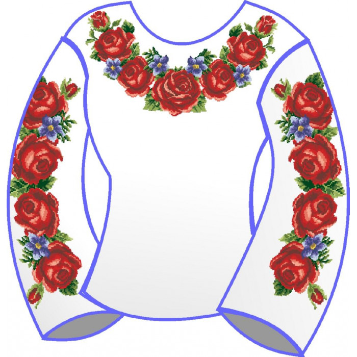 БЖ-041а Жіноча блуза (атлас-коттон). Rainbow beads. Заготовка для вишивки нитками або бісером(Знятий з виробництва)