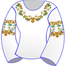 БЖ-043д Жіноча блуза (домоткане полотно). Rainbow beads. Заготовка для вишивки нитками або бісером