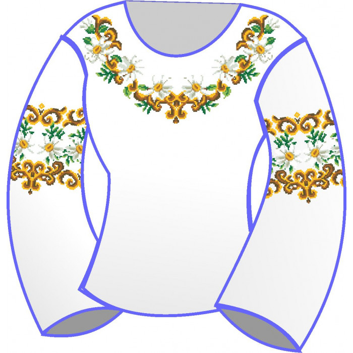 БЖ-043д Жіноча блуза (домоткане полотно). Rainbow beads. Заготовка для вишивки нитками або бісером