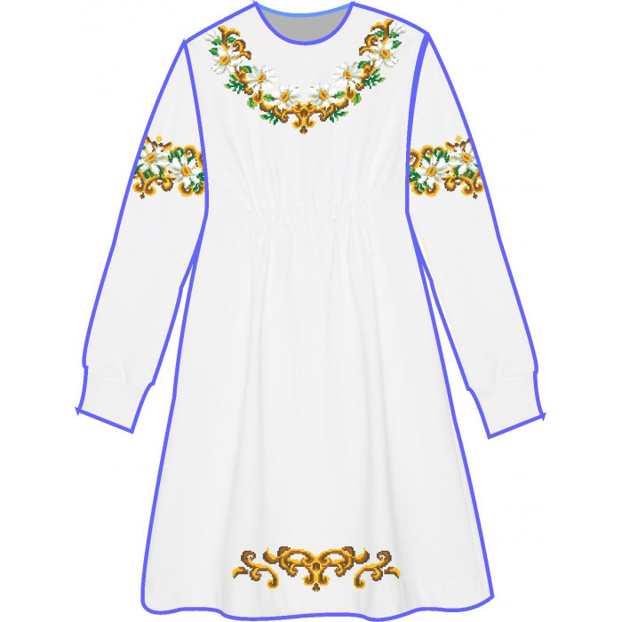 БЖ-043ДС2д Плаття для дівчинки, 6-12 років (домоткане полотно). Rainbow beads. Заготовка для вишивки нитками або бісером
