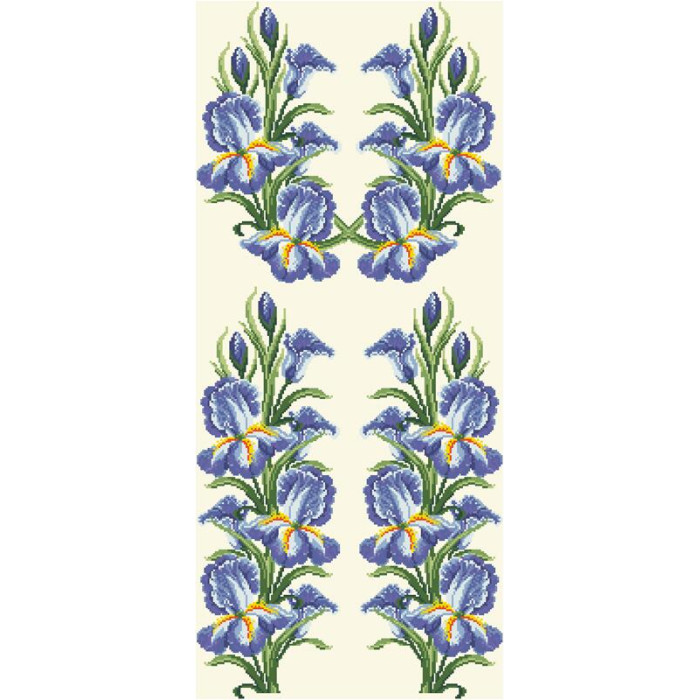 БЖ015кМнннн Вишиванка жіноча Іриси, атлас-котон, бежевий, р. 42-54. Барвиста вишиванка. Заготовка для вишивання бісером або нитками