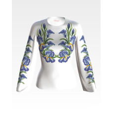 БЖ015шБнннн Барвиста вишиванка Заготовка для вишивки - Вишиванка жіноча Іриси р.42-54 шовк, білий