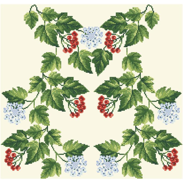 БЖ016кМнннн Вишиванка жіноча Цвіт калини, атлас-котон, бежевий, р. 42-54. Барвиста вишиванка. Заготовка для вишивання бісером або нитками