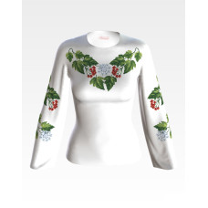 БЖ016шБнннн Барвиста вишиванка Заготовка для вишивки - Вишиванка жіноча Цвіт калини р.42-54 шовк, білий