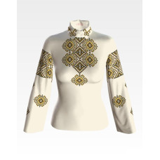 БЖ033кМнннн Вишиванка жіноча Кучерява безмежність, атлас-котон, бежевий, р. 42-54. Барвиста вишиванка. Заготовка для вишивання бісером або нитками