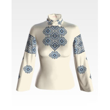 БЖ034кМнннн Вишиванка жіноча Кучерява безмежність, атлас-котон, бежевий, р. 42-54. Барвиста вишиванка. Заготовка для вишивання бісером або нитками