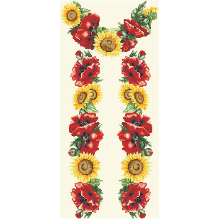 БЖ040кМнннн Вишиванка жіноча Маки і соняхи, атлас-котон, бежевий, р. 42-54. Барвиста вишиванка. Заготовка для вишивання бісером або нитками