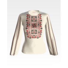 БЖ046кМнннн Вишиванка жіноча Берегиня, атлас-котон, бежевий, р. 42-54. Барвиста вишиванка. Заготовка для вишивання бісером або нитками