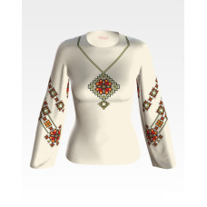 БЖ047кМнннн Вишиванка жіноча Весняна, атлас-котон, бежевий, р. 42-54. Барвиста вишиванка. Заготовка для вишивання бісером або нитками