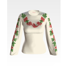 БЖ057кМнннн Вишиванка жіноча Ніжна калина, атлас-котон, бежевий, р. 42-54. Барвиста вишиванка. Заготовка для вишивання бісером або нитками