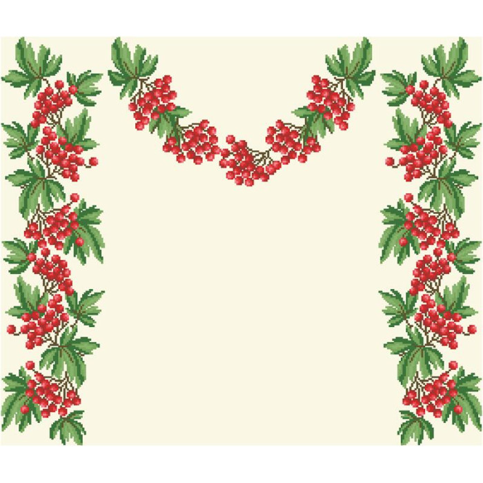 БЖ057кМнннн Вишиванка жіноча Ніжна калина, атлас-котон, бежевий, р. 42-54. Барвиста вишиванка. Заготовка для вишивання бісером або нитками