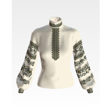 БЖ058кМнннн Вишиванка жіноча Сокальська. Ніжність, атлас-котон, бежевий, р. 42-54. Барвиста вишиванка. Заготовка для вишивання бісером або нитками