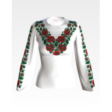 БЖ062шБнннн Барвиста вишиванка Заготовка для вишивки - Вишиванка жіноча Борщівська. Ніжні троянди р.42-54 шовк, білий