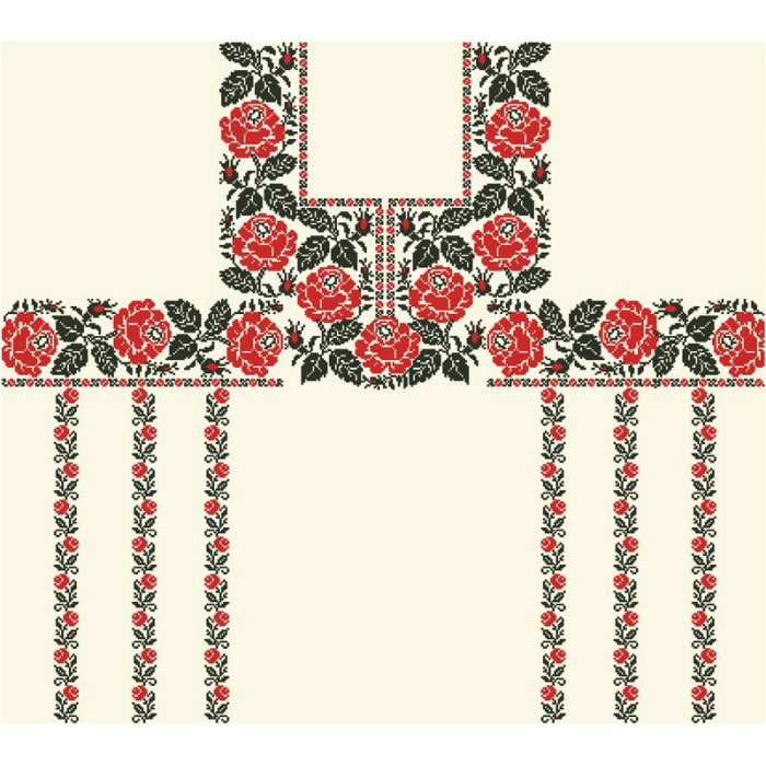 БЖ071кМнннн Вишиванка жіноча Троянда, атлас-котон, бежевий, р. 42-54. Барвиста вишиванка. Заготовка для вишивання бісером або нитками