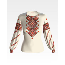 БЖ074кМнннн Вишиванка жіноча Світанок, атлас-котон, бежевий, р. 42-54. Барвиста вишиванка. Заготовка для вишивання бісером або нитками