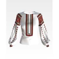 БЖ075шБнннн Барвиста вишиванка Заготовка для вишивки - Вишиванка жіноча Вогняна р.42-54 шовк, білий