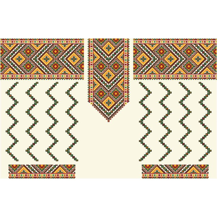 БЖ080кМнннн Вишиванка жіноча Писанка, атлас-котон, бежевий, р. 42-54. Барвиста вишиванка. Заготовка для вишивання бісером або нитками