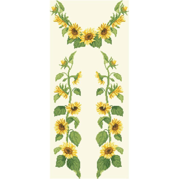 БЖ084кМнннн Вишиванка жіноча Соняшники, атлас-котон, бежевий, р. 42-54. Барвиста вишиванка. Заготовка для вишивання бісером або нитками