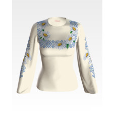 БЖ088кМнннн Вишиванка жіноча Ніжні ромашки, атлас-котон, бежевий, р. 42-54. Барвиста вишиванка. Заготовка для вишивання бісером або нитками