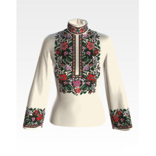 БЖ091кМнннн Вишиванка жіноча Борщівська старовинна, атлас-котон, бежевий, р. 42-54. Барвиста вишиванка. Заготовка для вишивання бісером або нитками