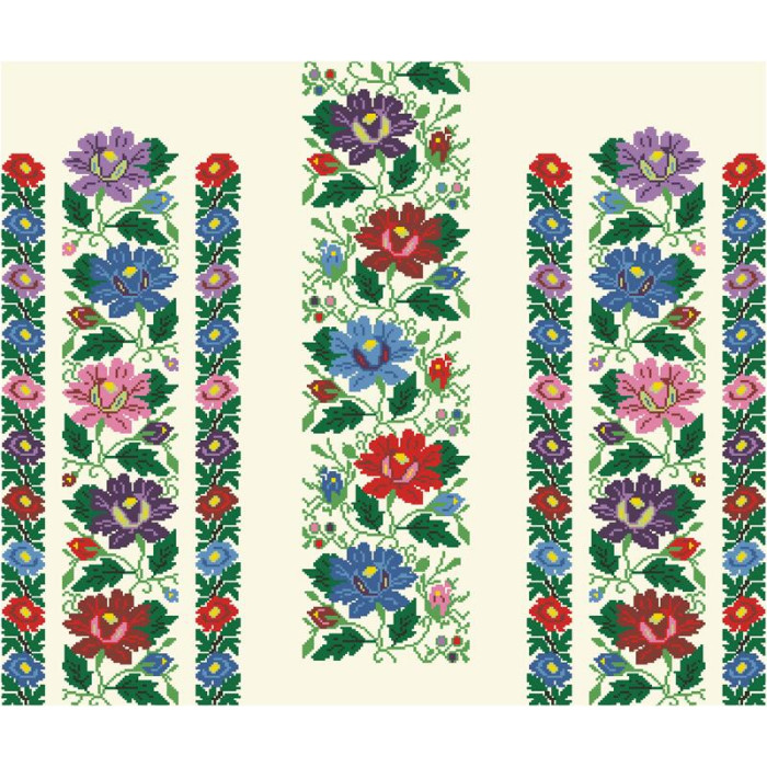 БЖ093кМнннн Вишиванка жіноча Буковинська сучасна, атлас-котон, бежевий, р. 42-54. Барвиста вишиванка. Заготовка для вишивання бісером або нитками