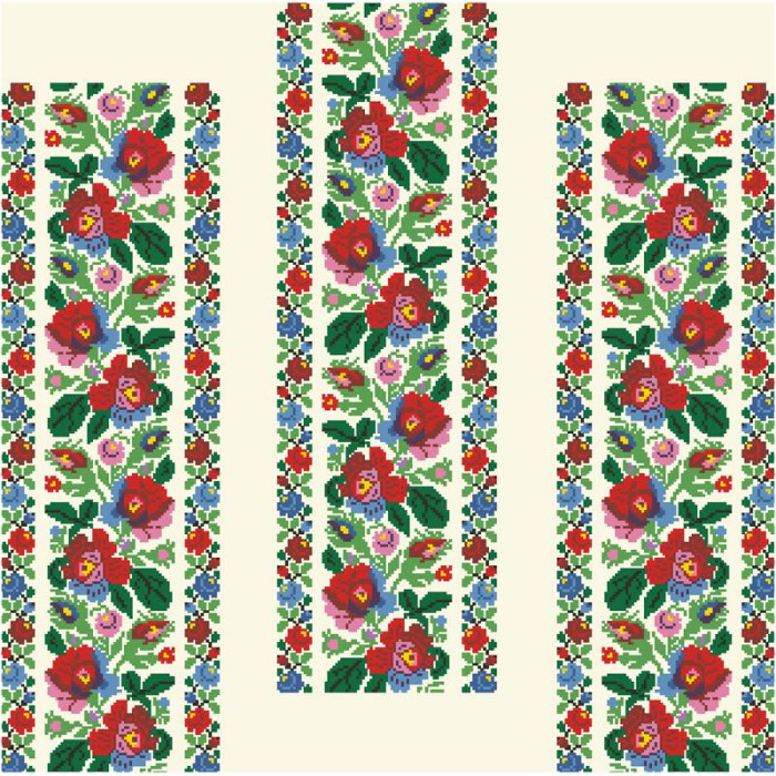 БЖ096кМнннн Вишиванка жіноча Буковинська сучасна, атлас-котон, бежевий, р. 42-54. Барвиста вишиванка. Заготовка для вишивання бісером або нитками