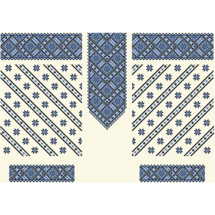 БЖ101кМнннн Вишиванка жіноча Небесна блакить, атлас-котон, бежевий, р. 42-54. Барвиста вишиванка. Заготовка для вишивання бісером або нитками