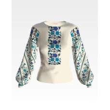 БЖ111кМнннн Вишиванка жіноча Лазурова, атлас-котон, бежевий, р. 42-54. Барвиста вишиванка. Заготовка для вишивання бісером або нитками