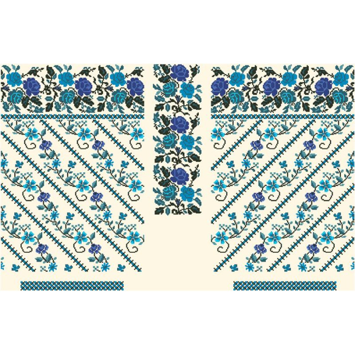 БЖ111кМнннн Вишиванка жіноча Лазурова, атлас-котон, бежевий, р. 42-54. Барвиста вишиванка. Заготовка для вишивання бісером або нитками