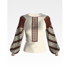 БЖ113кМнннн Вишиванка жіноча Західне Поділля, атлас-котон, бежевий, р. 42-54. Барвиста вишиванка. Заготовка для вишивання бісером або нитками