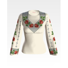 БЖ119кМнннн Вишиванка жіноча Трояндове мереживо, атлас-котон, бежевий, р. 42-54. Барвиста вишиванка. Заготовка для вишивання бісером або нитками