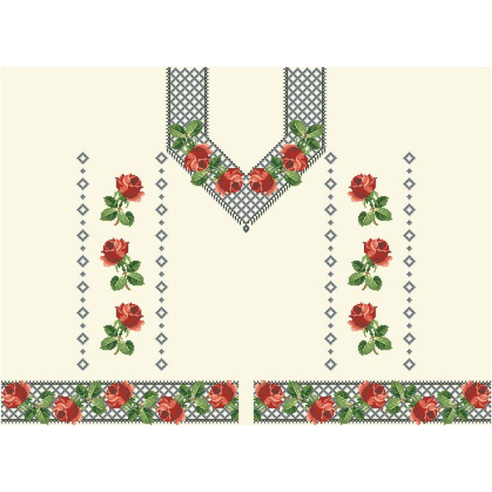БЖ119кМнннн Вишиванка жіноча Трояндове мереживо, атлас-котон, бежевий, р. 42-54. Барвиста вишиванка. Заготовка для вишивання бісером або нитками