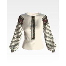 БЖ122кМнннн Вишиванка жіноча Борщівська, атлас-котон, бежевий, р. 42-54. Барвиста вишиванка. Заготовка для вишивання бісером або нитками