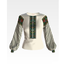 БЖ123кМнннн Вишиванка жіноча Борщівська, атлас-котон, бежевий, р. 42-54. Барвиста вишиванка. Заготовка для вишивання бісером або нитками