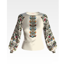 БЖ133кМнннн Вишиванка жіноча Сокальська весільна, атлас-котон, бежевий, р. 42-54. Барвиста вишиванка. Заготовка для вишивання бісером або нитками