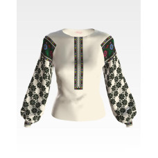 БЖ135кМнннн Вишиванка жіноча Борщівський край, атлас-котон, бежевий, р. 42-54. Барвиста вишиванка. Заготовка для вишивання бісером або нитками