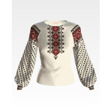 БЖ137кМнннн Вишиванка жіноча На долю, атлас-котон, бежевий, р. 42-54. Барвиста вишиванка. Заготовка для вишивання бісером або нитками