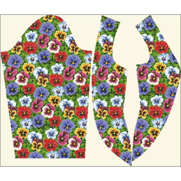 БЖ172кМнннн Вишиванка жіноча Братки, атлас-котон, бежевий, р. 42-54. Барвиста вишиванка. Заготовка для вишивання бісером або нитками