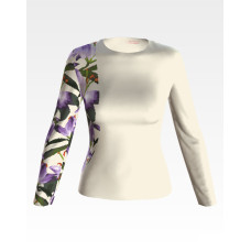 БЖ175кМнннн Вишиванка жіноча Місячні лілії, атлас-котон, бежевий, р. 42-54. Барвиста вишиванка. Заготовка для вишивання бісером або нитками