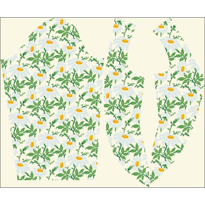 БЖ187кМнннн Вишиванка жіноча Ромашки, атлас-котон, бежевий, р. 42-54. Барвиста вишиванка. Заготовка для вишивання бісером або нитками